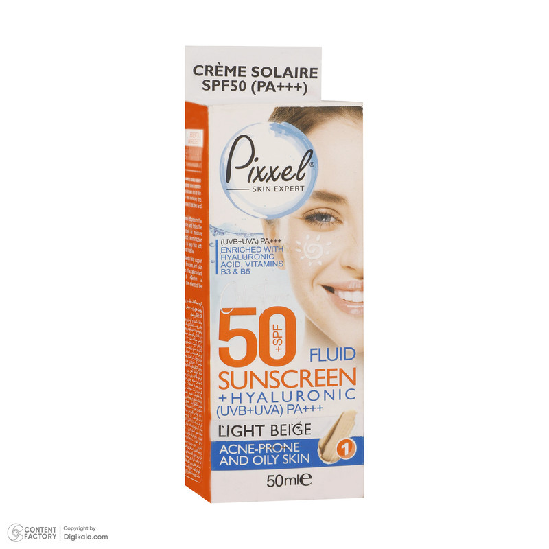 کرم ضدآفتاب رنگی پیکسل 50 SPFمدل LIGHT BEIGE مناسب برای پوستهای چرب، حجم 50 میلیلیتر