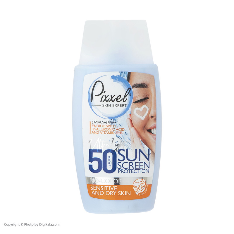 کرم ضدآفتاب بیرنگ پیکسل SPF50 مدل Sensitive، مناسب پوستهای خشک و حساس، حجم 50 میلیلیتر
