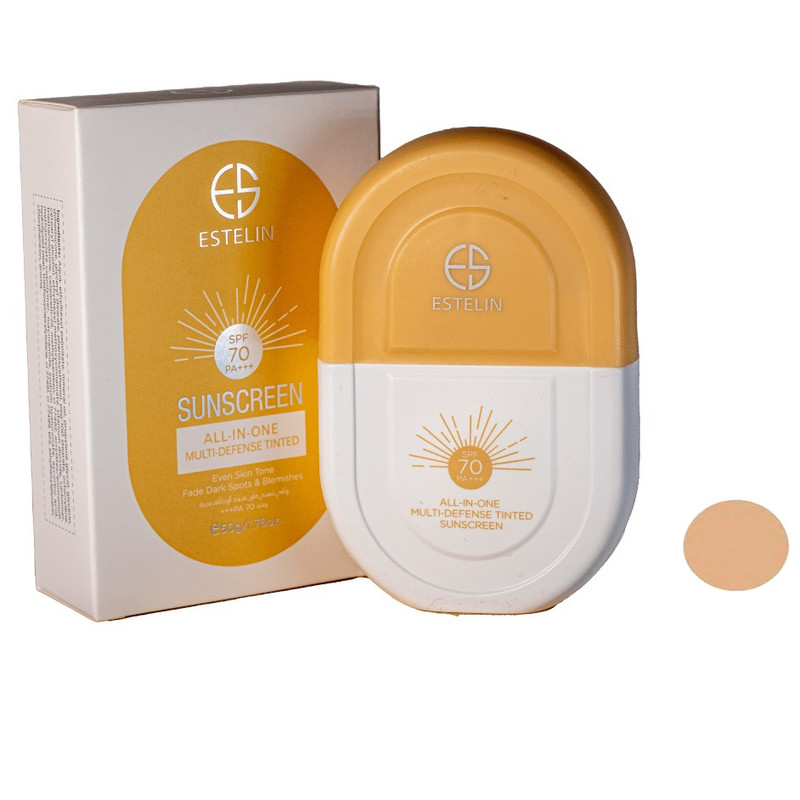 کرم ضدآفتاب رنگی استیلن SPF70 مدل All-In-One مناسب برای انواع پوست، حجم 50 میلیلیتر