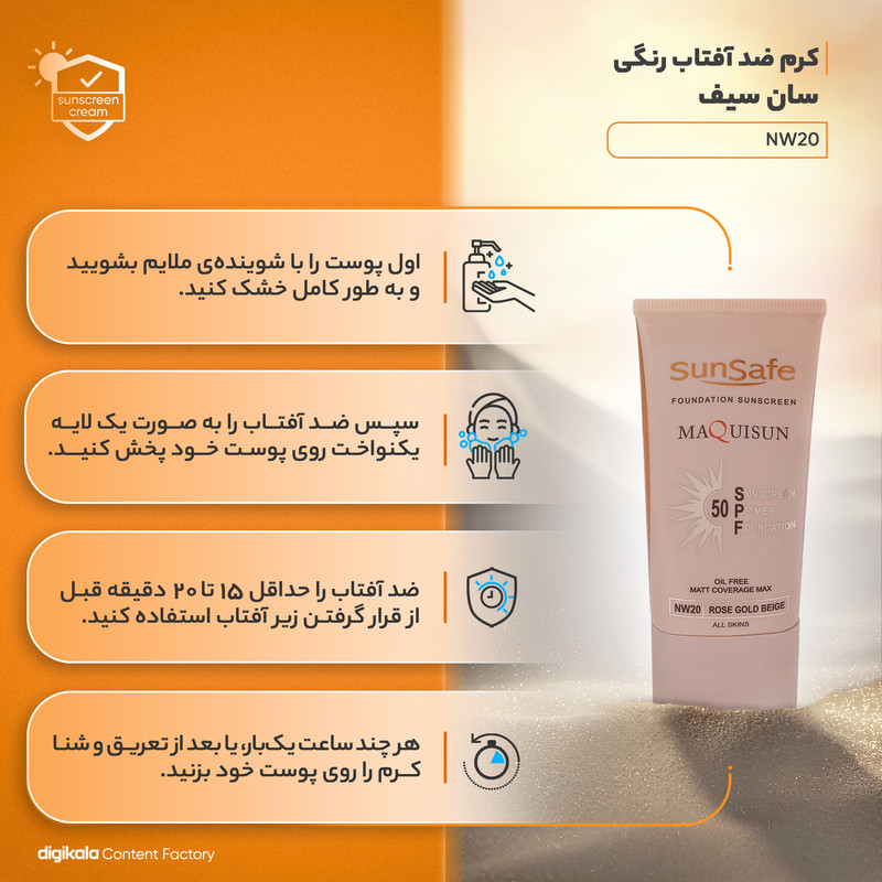 کرم ضدآفتاب سان‌سیف مدل NW20، حجم 40 میلی‌لیتر