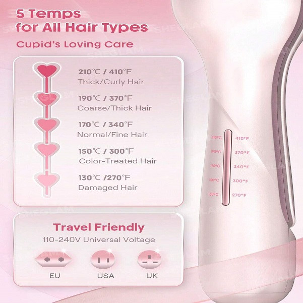 فر کننده مو شیگلم ساحلی مدل Cupid’s Charm Beach Babe Hair Waver سایز 25 میلی‌متر با تایمر هوشمند و پوشش سرامیکی